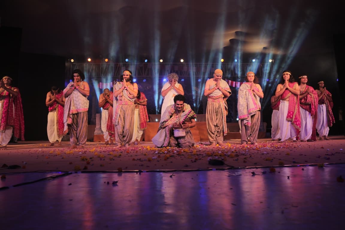 The full ensemble of Bhav Prapanch — flower petals and spiritual awakening