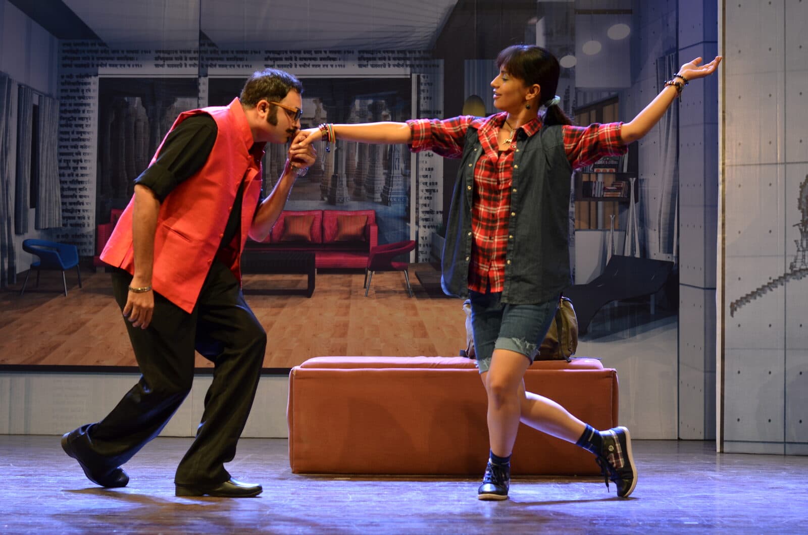 Kamya throws her arms wide as Akhil Nanavati reaches for her hand